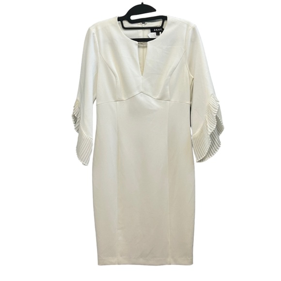 DKNY Women's Keyhole Neck Chiffon Tulip Sleeve Sheath Dress NWT - Picture 14 of 14